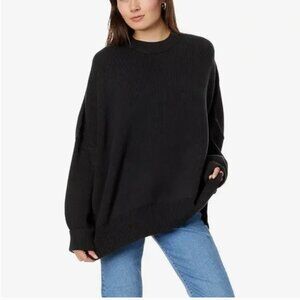 Free People Oversized Ribbed Black Sweater size L